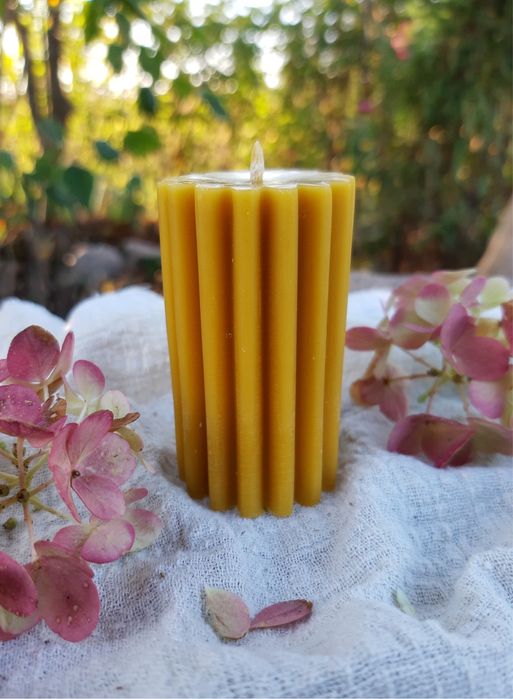 Świeca x5 z wosku pszczelego Słupek mały świeczka rękodzieło