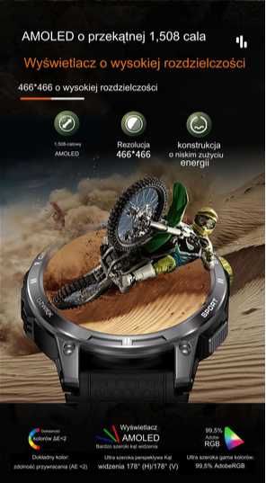 Smartwatch NX18 Pro Inteligentny sportowy 466x466 Amoled,GPS ,Android