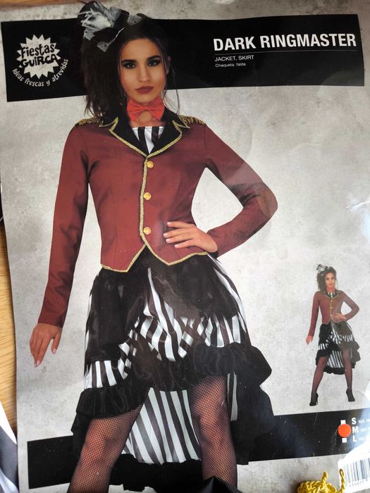 Fato Halloween senhora tamanho M - Mestre de cerimónias de circo