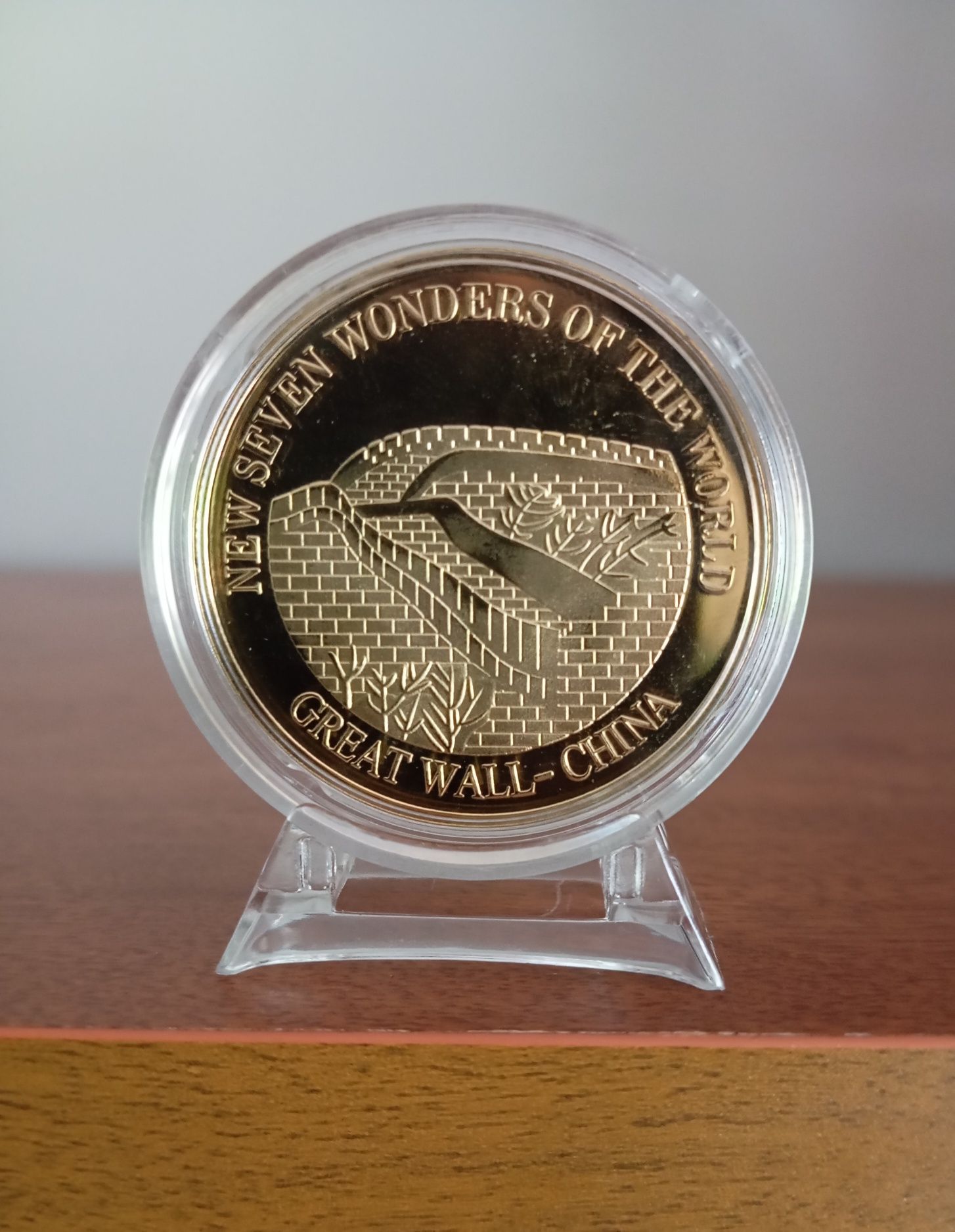 7 Moedas Comemorativas As 7 Maravilhas do Mundo com Suporte