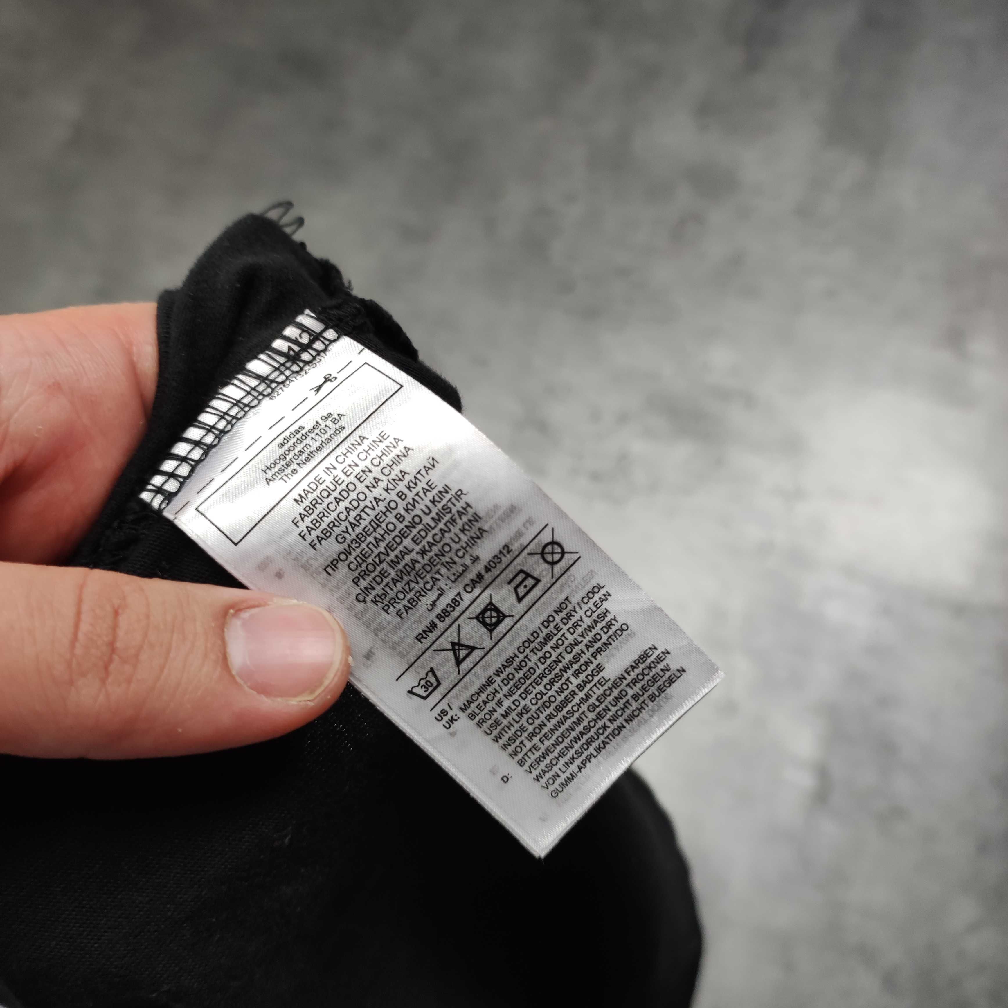 MĘSKA Koszulka Adidas Duże Logo Oversize Czarna Bawełna Nadruk Clima
