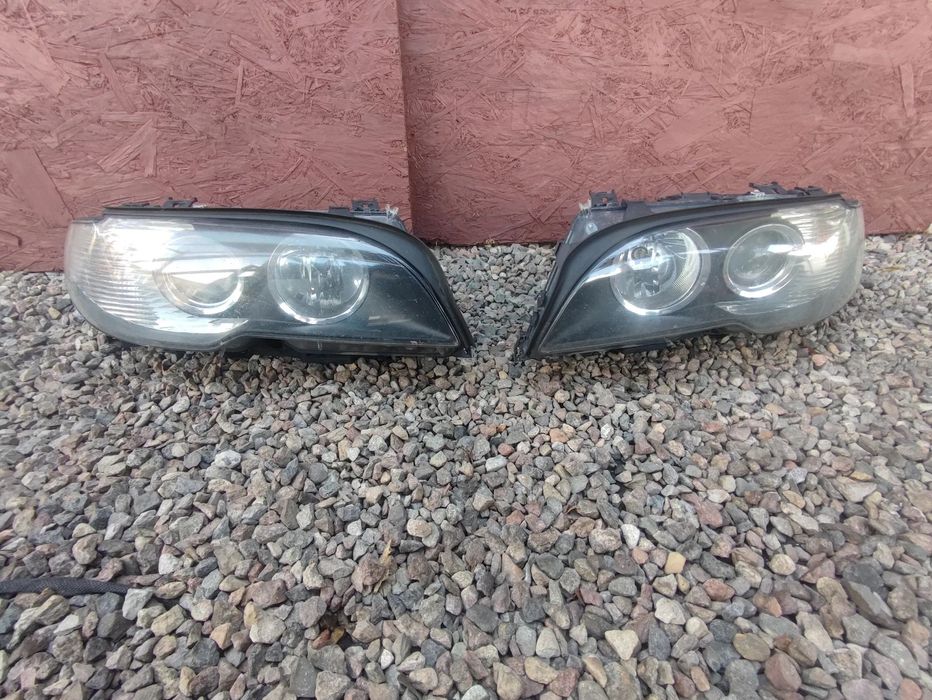 BMW E46 COUPE / CABRIO LIFT ( PO LIFT ) ORYGINALNE LAMPY PRZÓD MARKI AL Automotive Lighting LEWA / PRAWA EUROPA POD ŻARÓWKĘ H7 + BIAŁE KIERUNKOWZKAZY O NR. 63 12 7 165 889 / 63 12 7 165 890 / 63 12 7 165 919 / 63 12 7 165 920 OEM W BARDZO DOBRYM STANIE