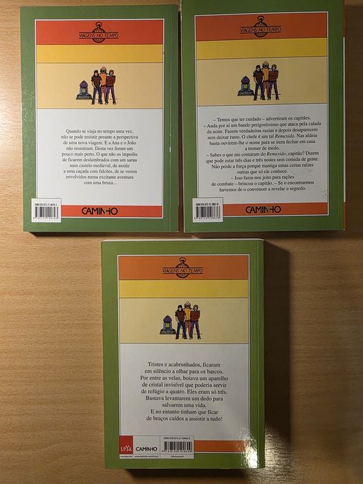 3 livros da coleção juvenil "Viagens no Tempo" de Ana Maria Magalhães