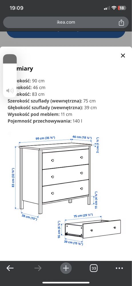 Przewijak na komode koppang