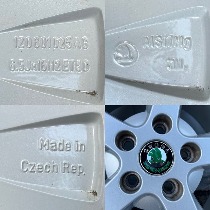 Оригінальні диски Skoda r16 5*112 Octavia A5 Volkswagen Golf Caddy