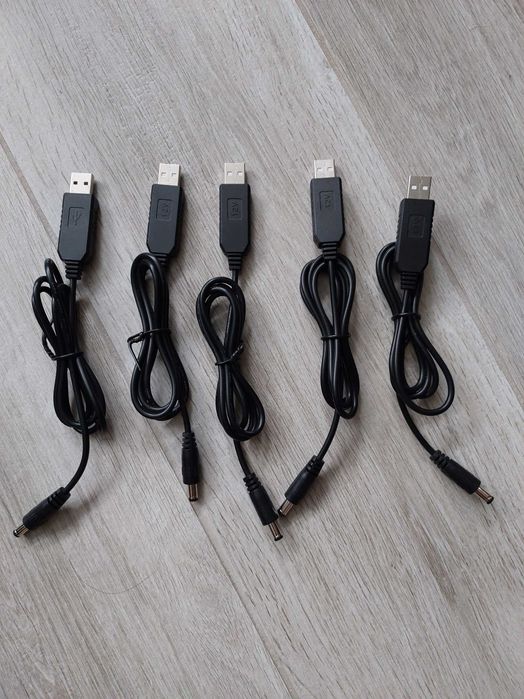 Кабель ЮЗБ з павербанку до роутера 9V / 12V, роз'єм 2.1x5.5mm.