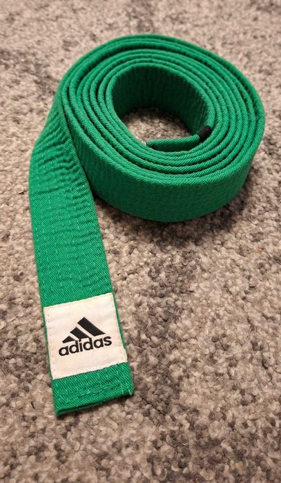 Pas karate taekwondo judo Adidas 340 cm zielony