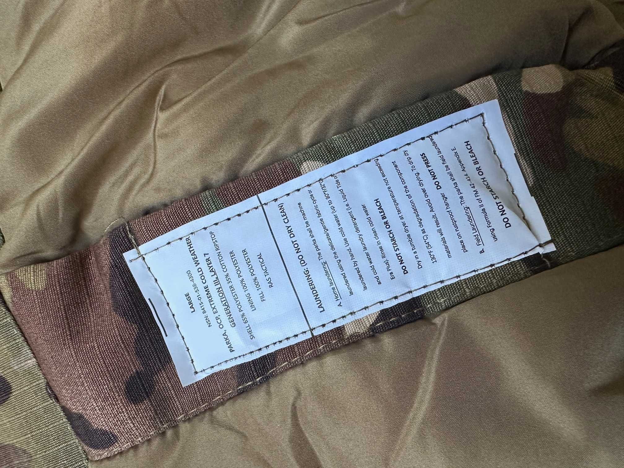 Extreme cold Level 7 jacket L and pants M Multicam as NEW