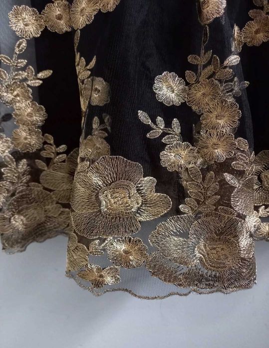 Sukienka damska czarno złota r. S/M