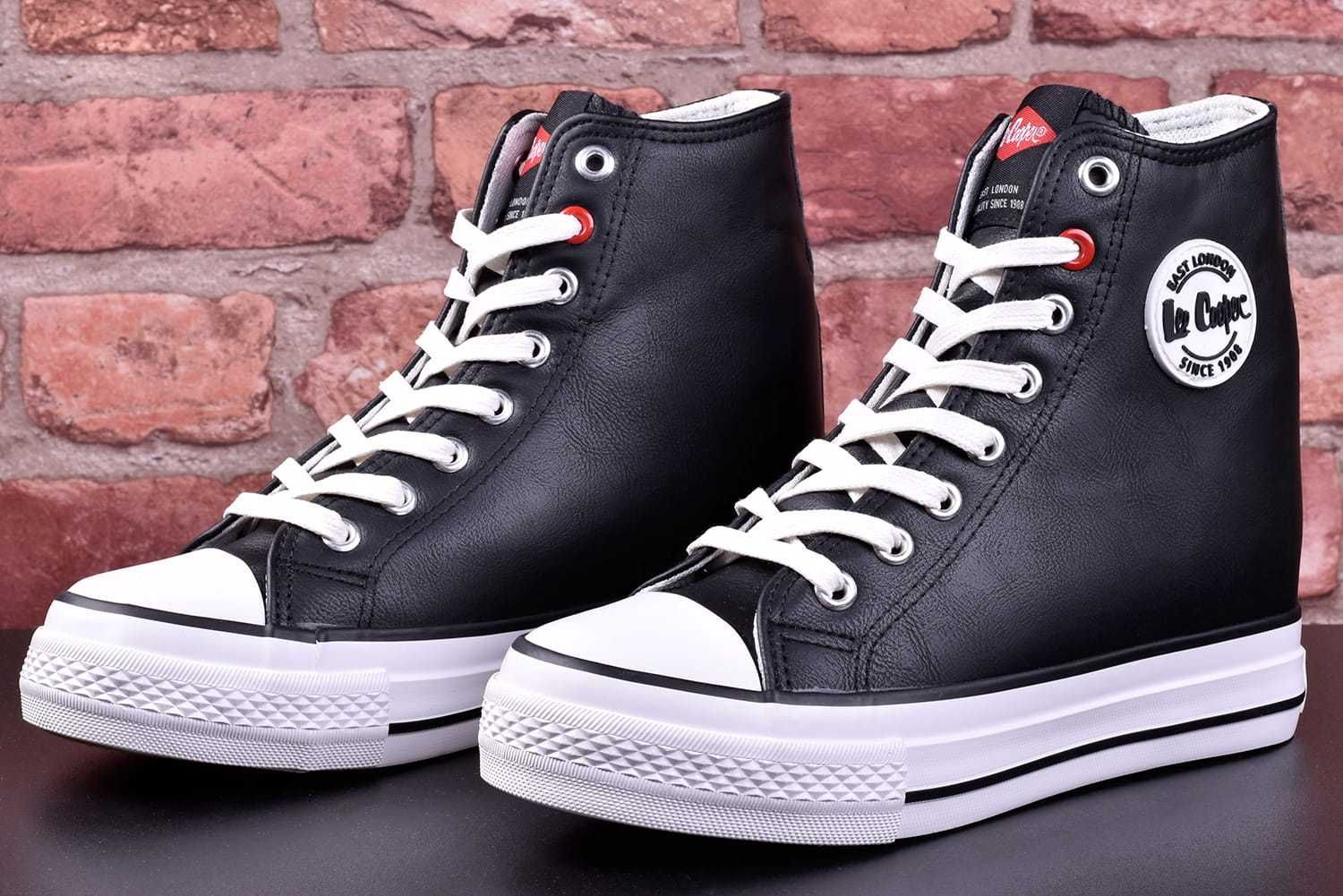 Buty Damskie Lee Cooper Trampki koturn czarne (-0701) - 40 wysyłka 24h