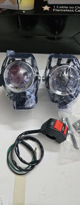 Halogeny soczewkowe Led 2 szt do motoru- skutera.