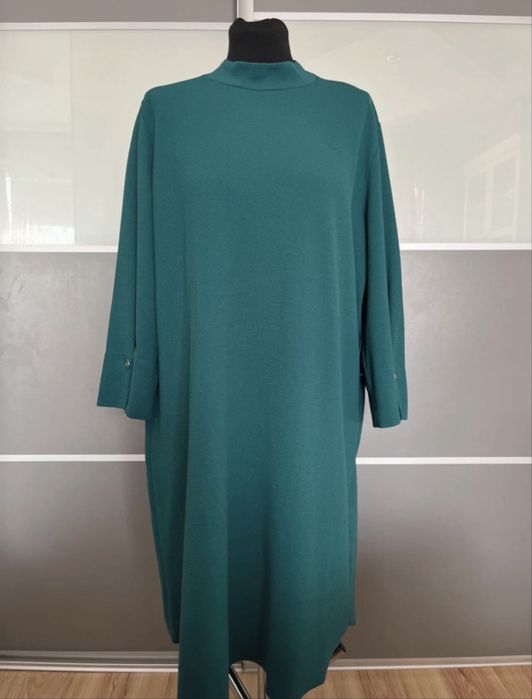 Sukienka butelkowa zieleń midi świąteczna na sesje