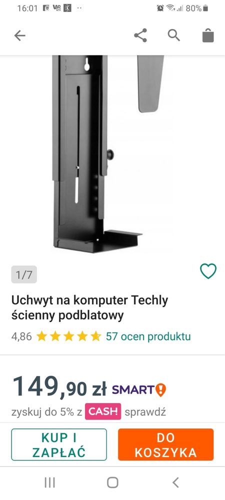 Uchwyt na komputer Techly