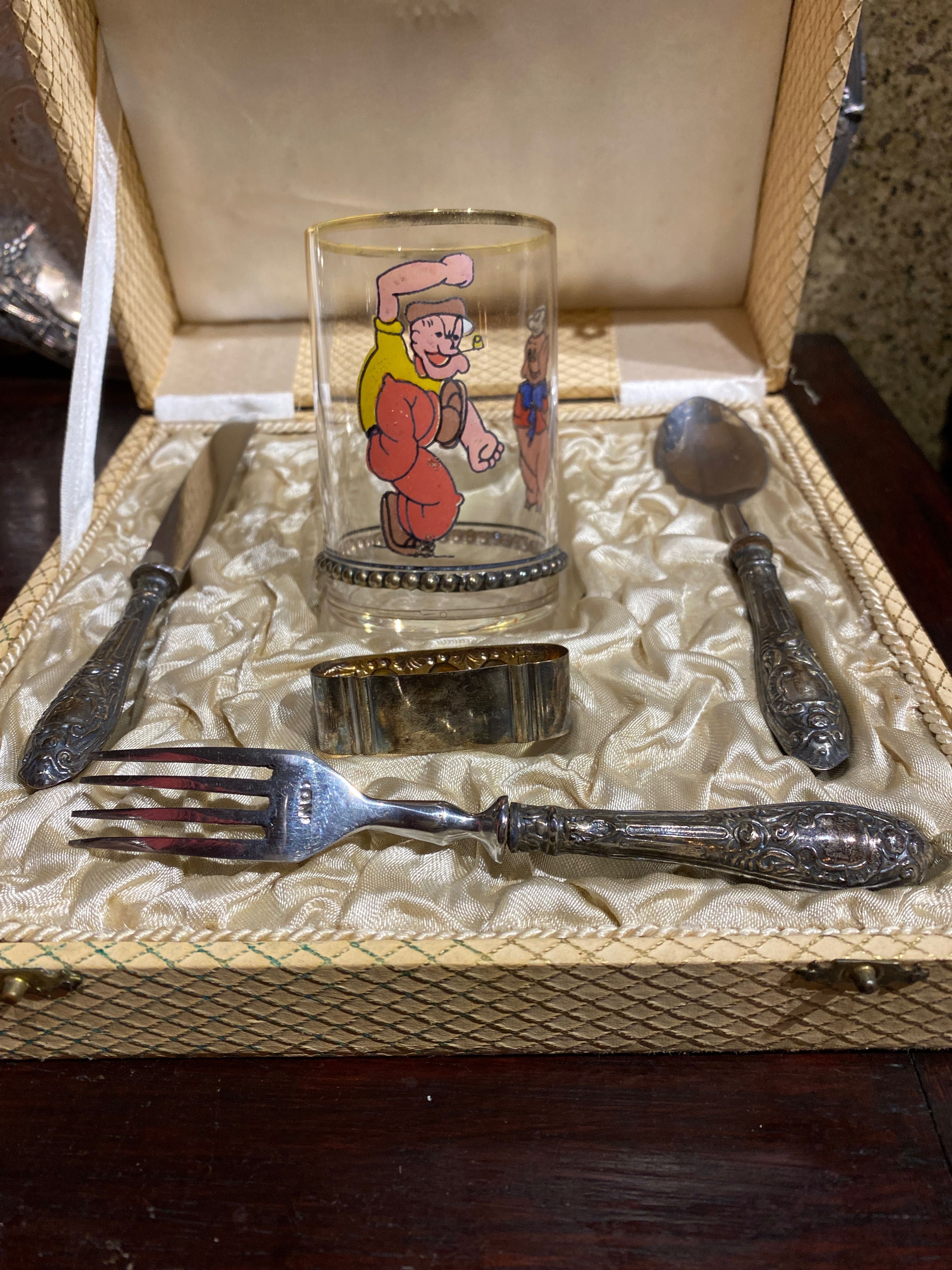 Conjunto talheres prata Portuguesa contrastada 21 cm Centenário