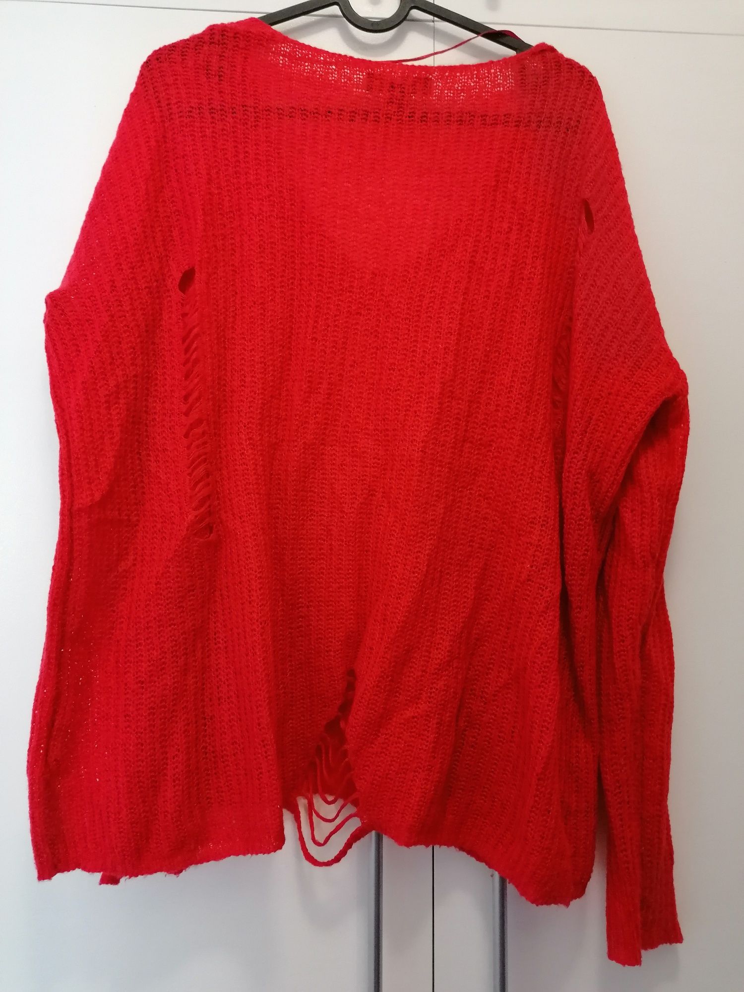 Sweter z dziurami S/M Primark oversize dekolt V