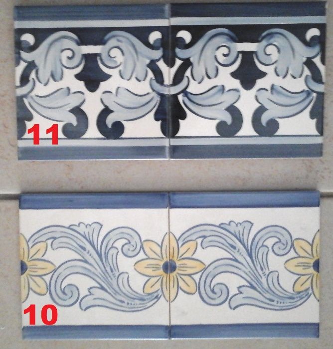 LOTE 2 - Azulejos Pintados à Mão - 15 x 15 cm - A Imitar antigos