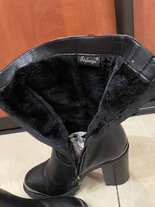 Сапог женский черный зима