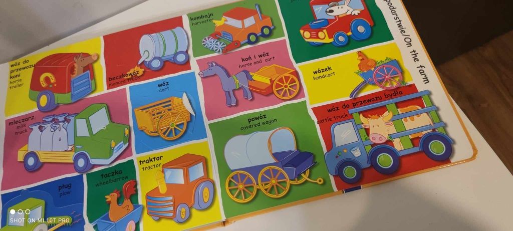 Mój pierwszy słownik obrazkowy angielski pojazdy książka dla dzieci