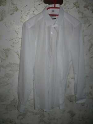 Рубашка белая мужская Royal class S 100% хлопок 44р.
