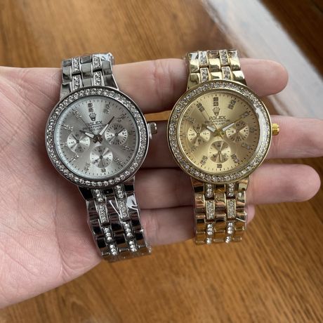 Жіночий годинник Rolex на браслеті в 2 кольорах