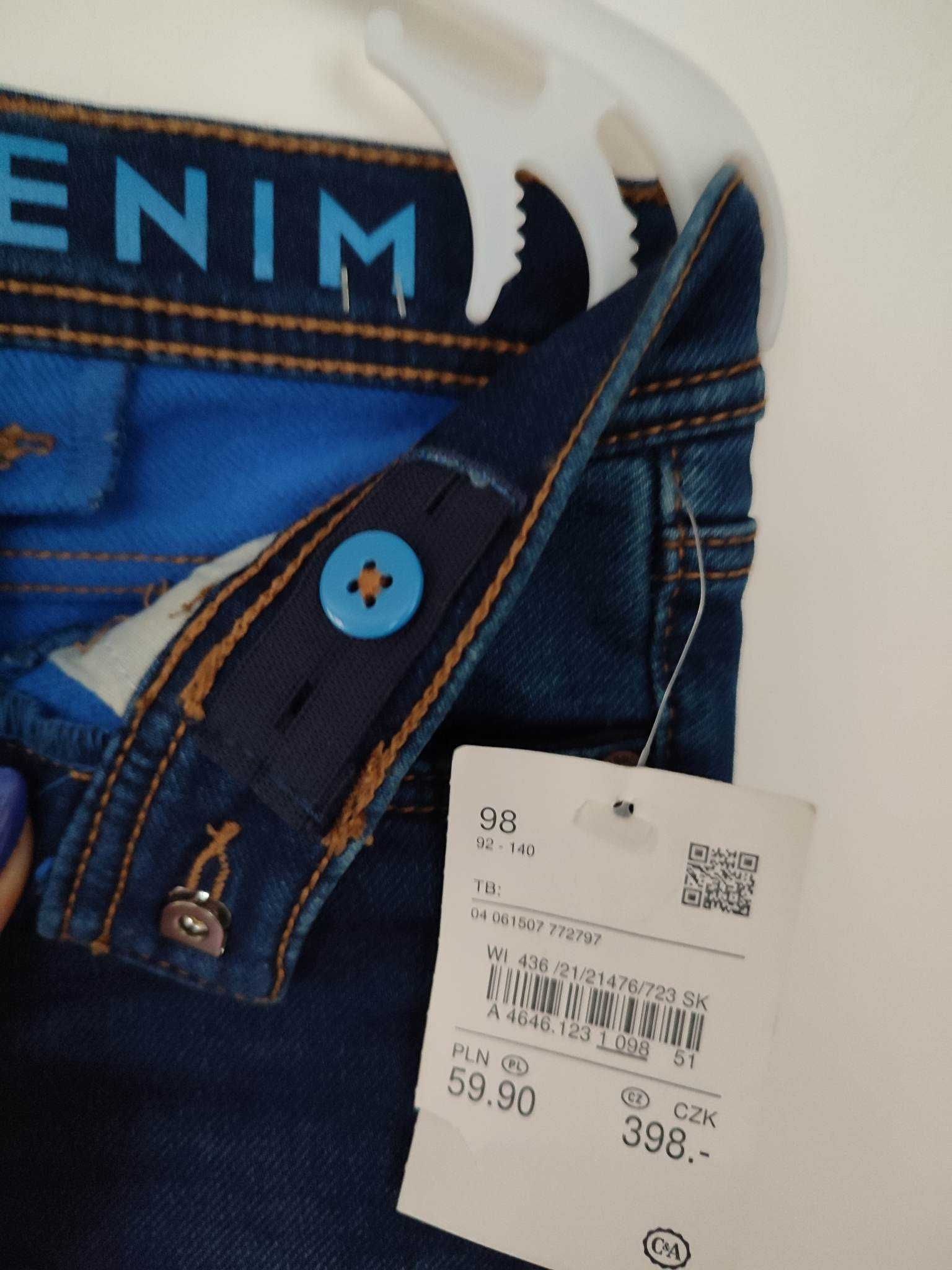 C&A Palomino rozmiar 98 spodnie jeans z regulacją w pasie