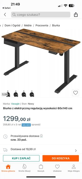 Sprzedam stelaz biurka stwrowane elektrycznie gniazdka usb pamiec