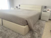 Cama estofada branca 2M X 1,60M KING SIZE