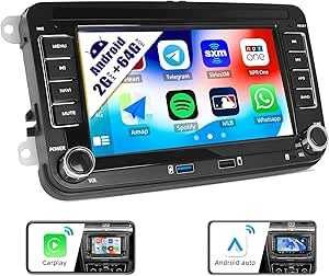 Radio 2G + 64G Android 13 do VW Golf 5 Polo Skoda Caddy Seat z Carplay