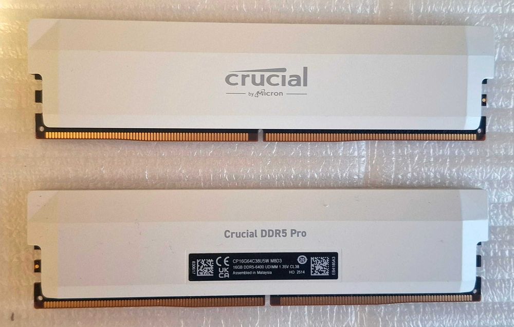 Pamięci Ram DDR5 Crucial 32GB (2x16GB) 6400 CL38 Pro oC White