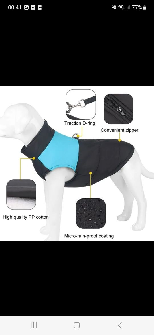 Nowa kurteczka dla psa małego wodoodporna zimowa ubranko S