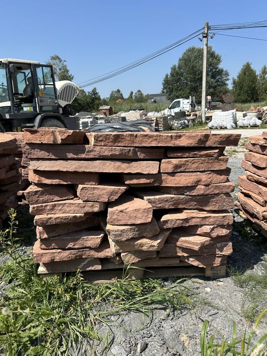 CZERWONY PIASKOWIEC Płyty Chodnikowe Tarasowe Oczko Wodne Ścieżka Grys