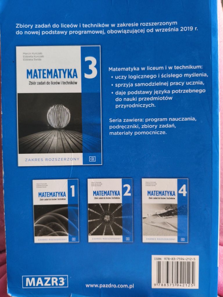 Matematyka 3 Zbiór zadań do liceów i techników