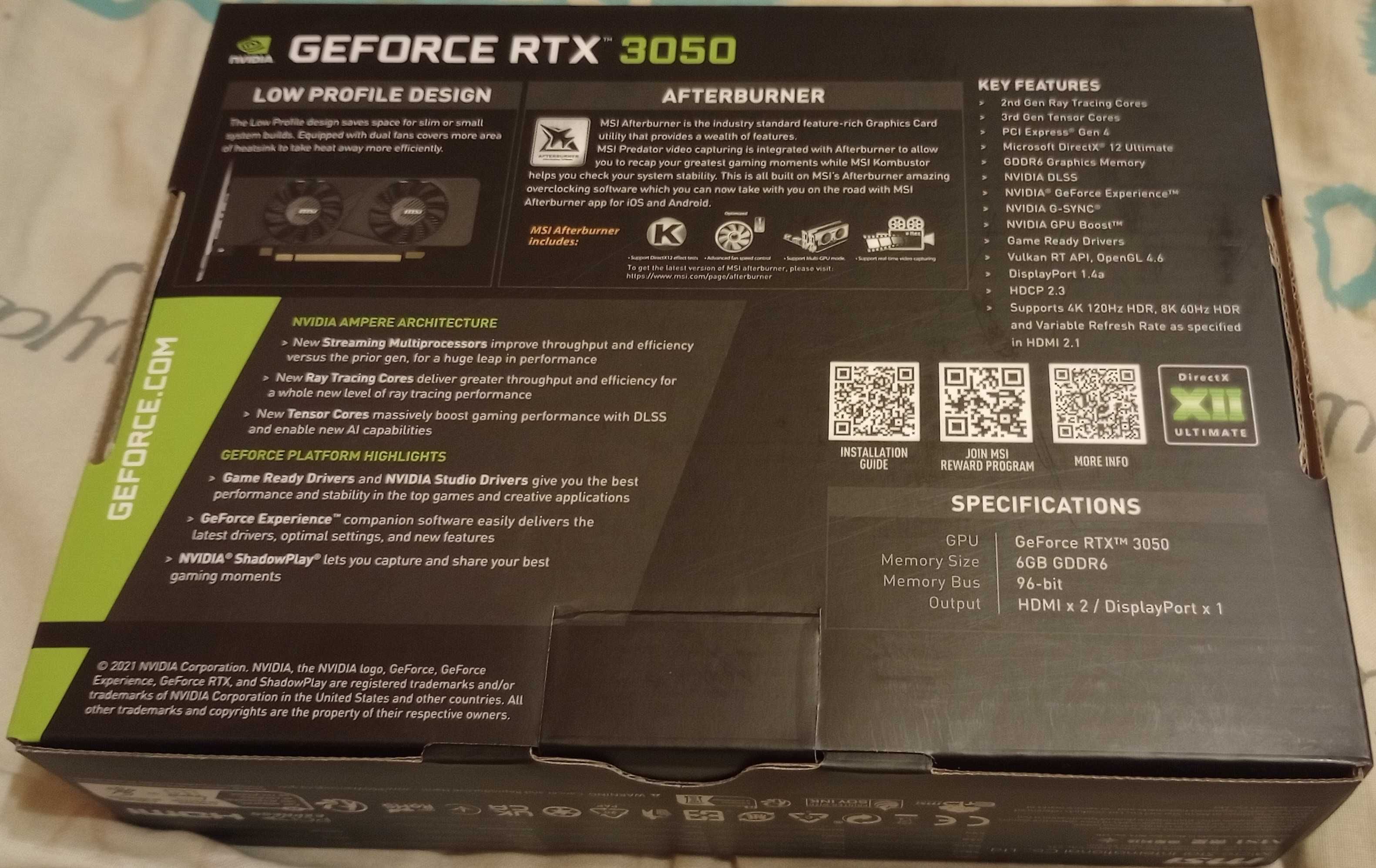 Nowa karta graficzna MSI RTX 3050 LP 6GB GDDR6 Gwarancja