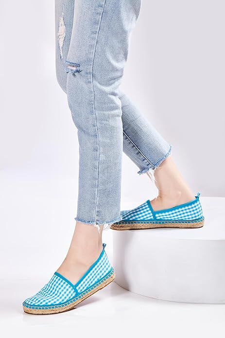 TALAMANTRA Damskie Espadryle z Bawełny Organicznej Niebieskie 40 EU