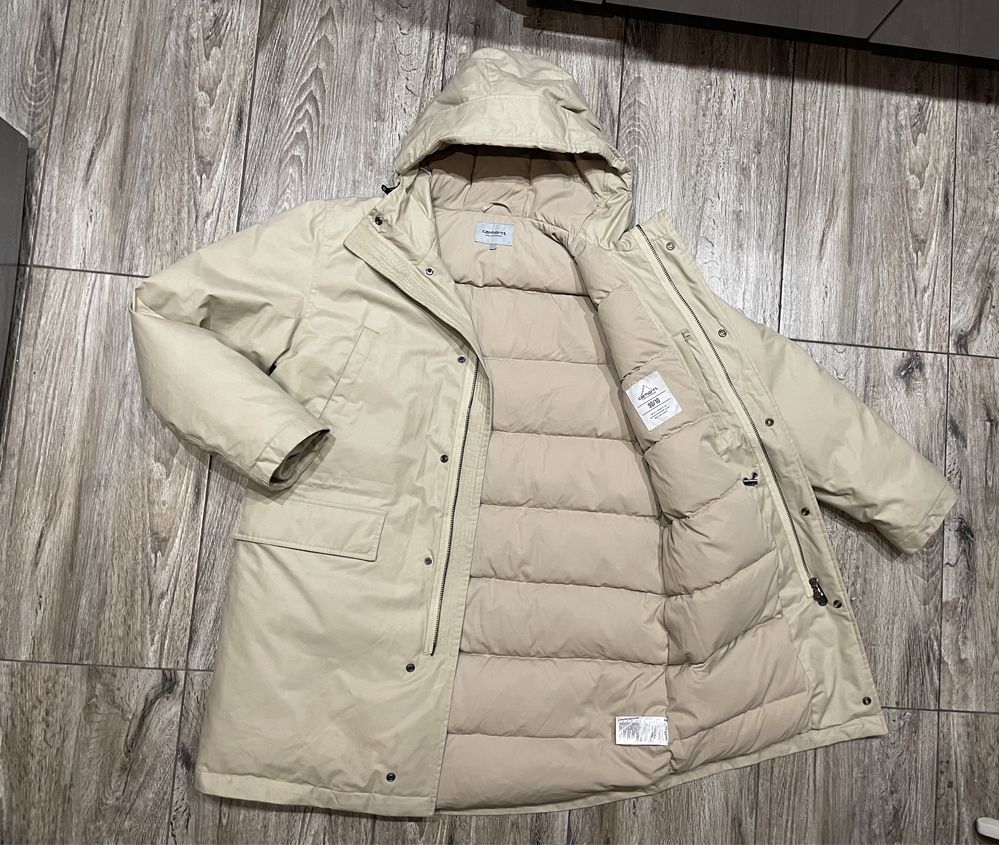 Męska Kurtka Puchowa CARHARTT APEX PARKA Naturalny Puch roz L