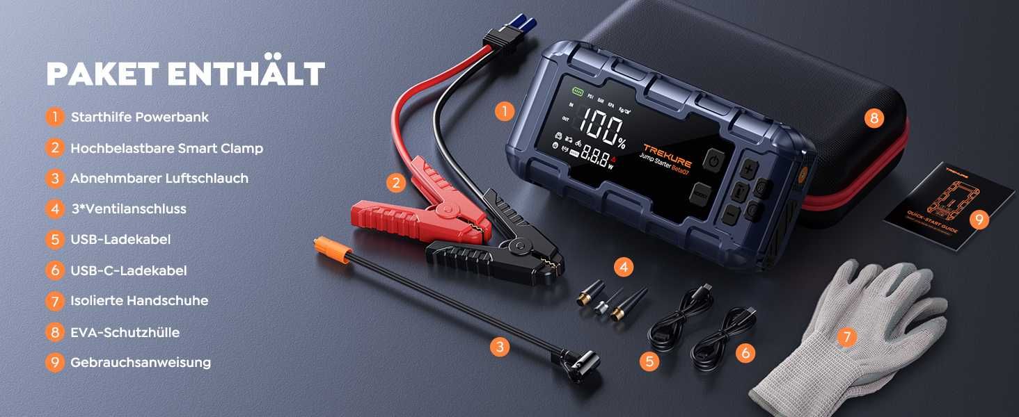 Buture Beta07 Car Jump Starter Booster/Powerbank 6000A rozruch Nowy
