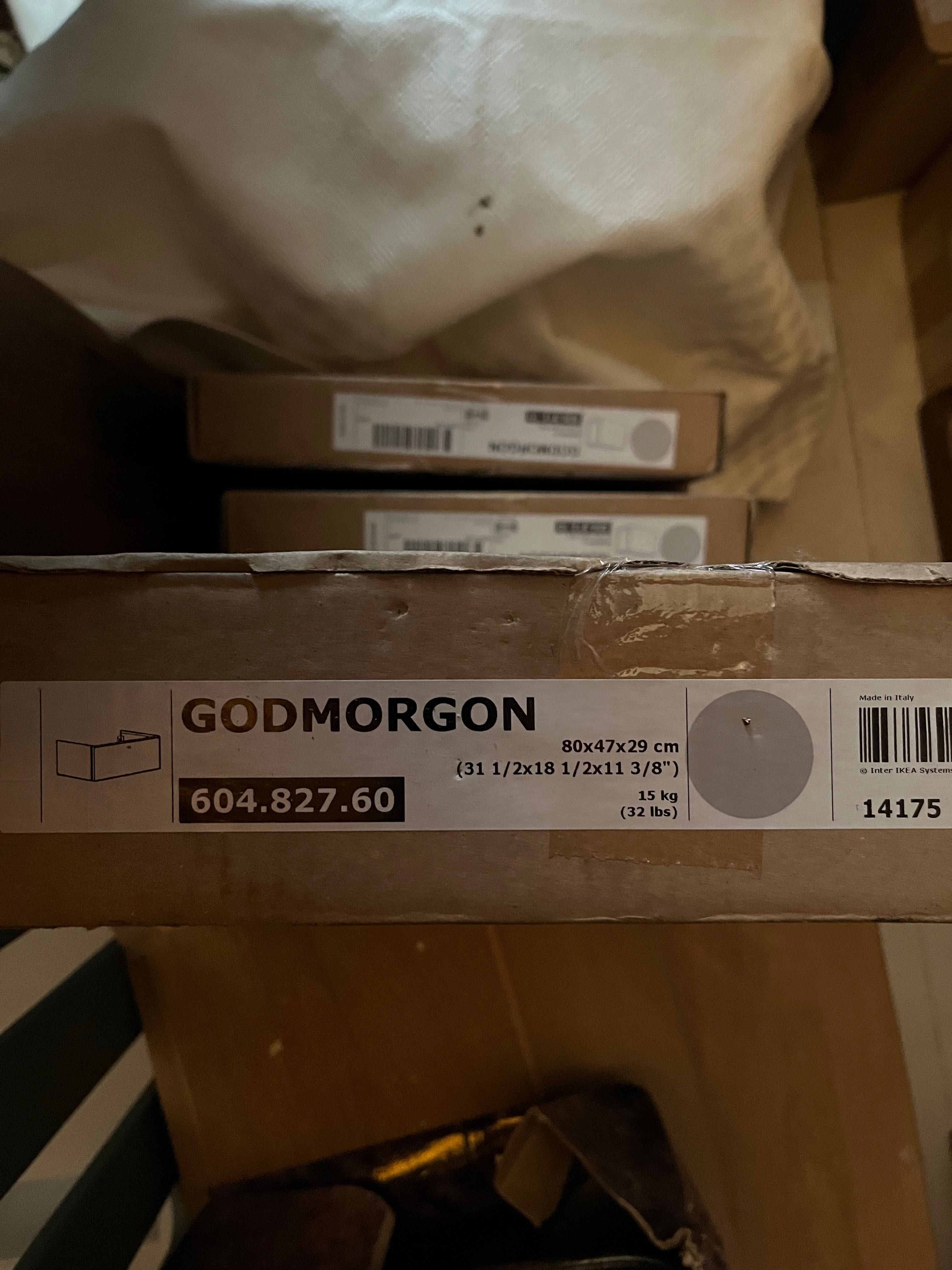 Szafka łazienkowa ikea GODMORGON 80cm jasno szara + 2x Gillburen