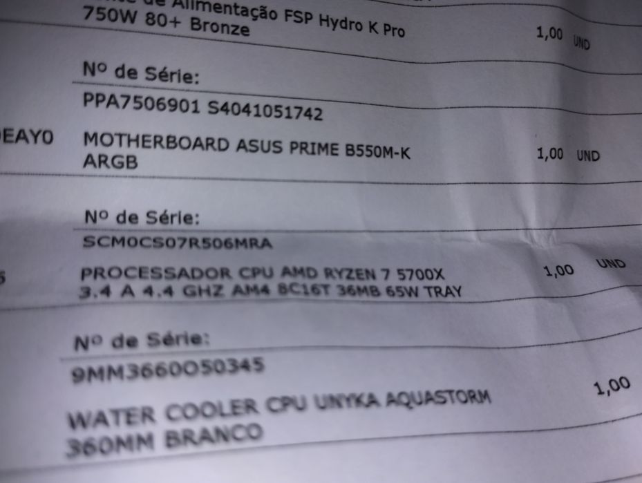 Mother board e processador