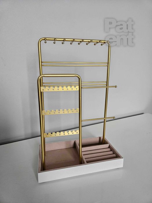 Złoty biały organizer szkatułka na biżuterię przechowywanie prezent