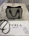 Сумка кожаная женская оригинал Furla Minerva WB00391 серая тоут