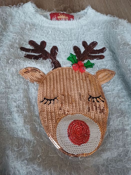 Primark sweter świąteczny dziewczynka 134