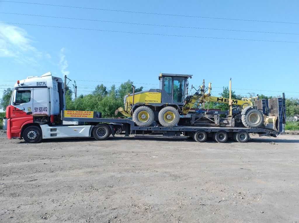 Transport maszyn, laweta niskopodwoziowa, przerzuty maszyn podczołgówa