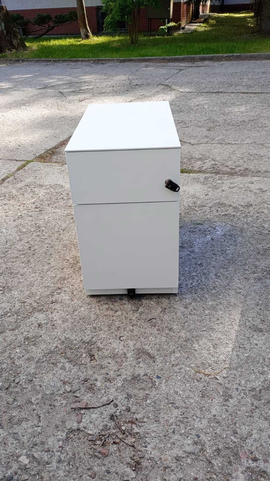 Kontenerek biały metalowy kontenerki pod biurko antracyt do biur szkół