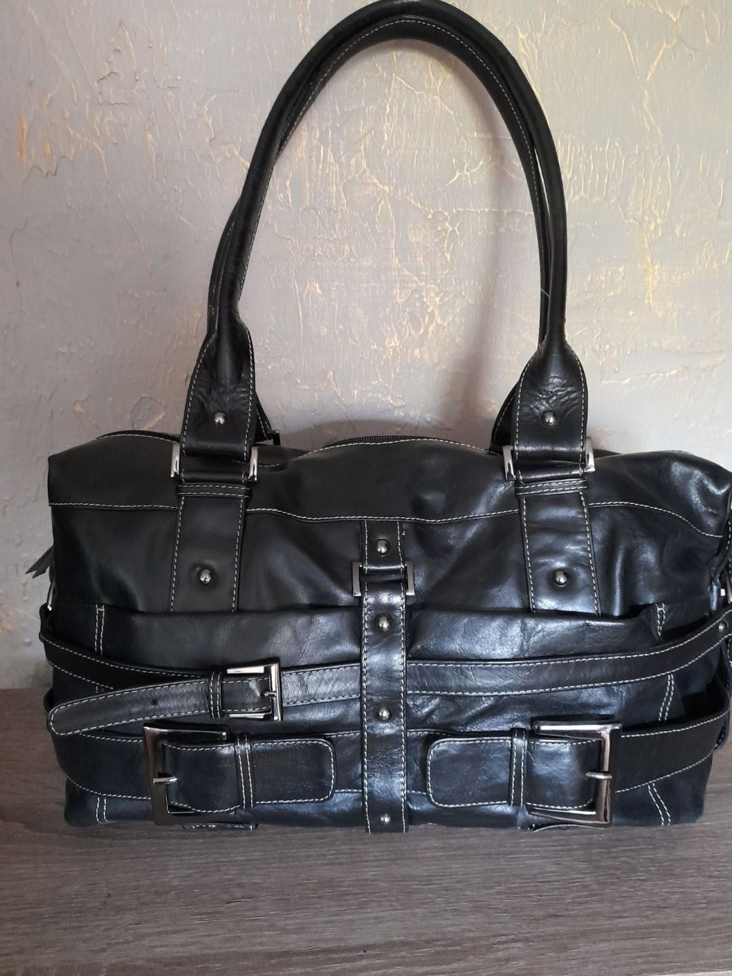 Шкіряна сумка Genuine Leather Італія