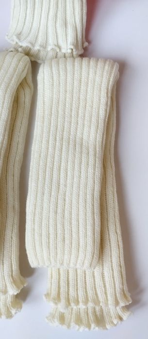 Гетри молочні в рубчик з вовни теплі