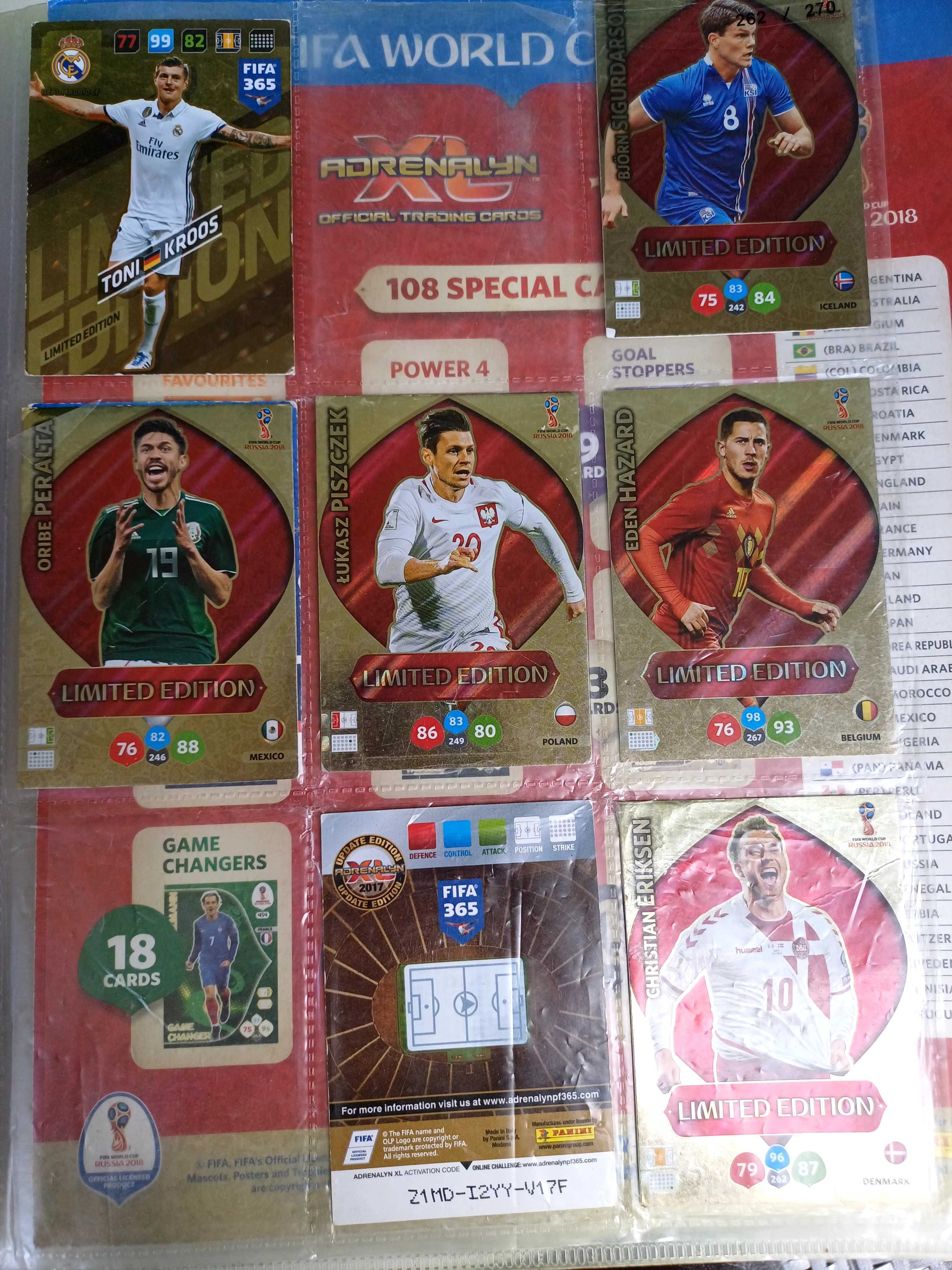 Karty piłkarskie fifa 2018 rzadkie karty cały album
