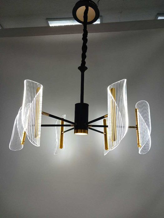 Люстра світлодіодна акрілова Sirius N 3722-6 BK+GD (104W)