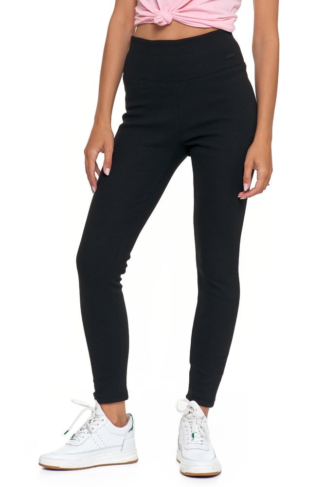 Moraj legginsy damskie czarne prążkowane r.S/M, L/XL