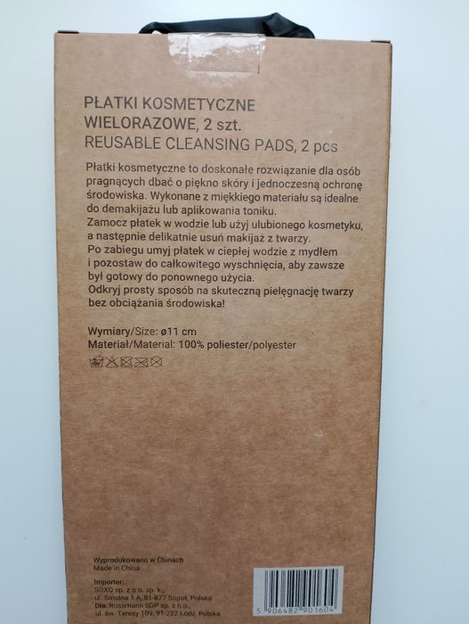 Wielorazowe płatki kosmetyczne marki Eloy