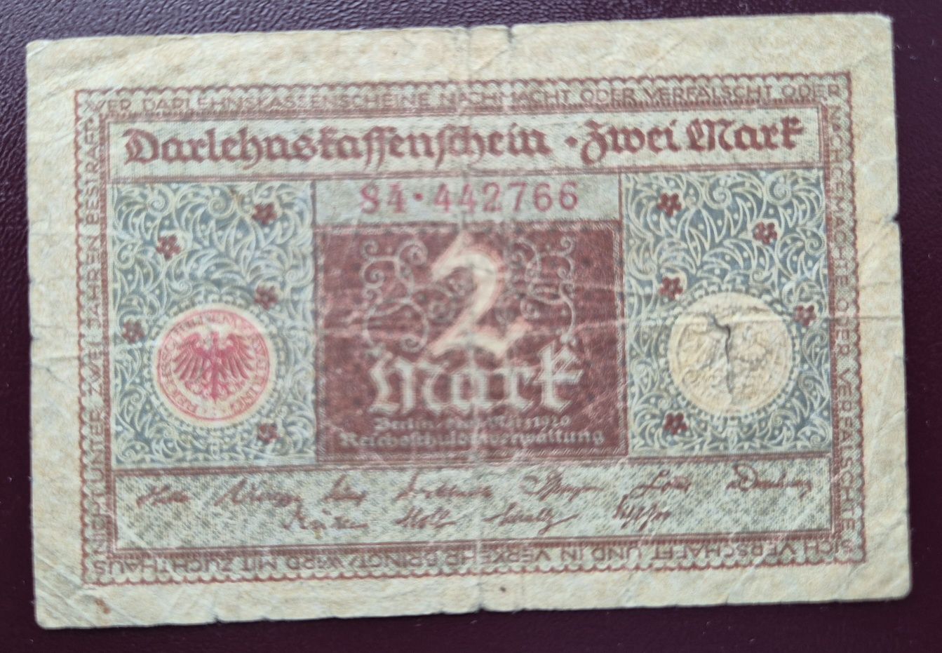 Banknot 2 marki 1920 Niemcy